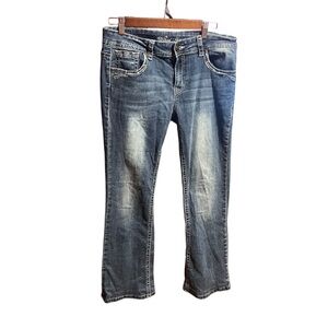 Wired Heart Blue Boot Cut Jeans Size 31 | Distressed Vintage Style